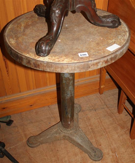 Circular metal table